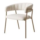 Cadeira Com Braços Maraú Psg Móveis Estofada Bouclé Branco Co