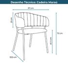 Cadeira Com Braços Maraú Psg Móveis Estofada Bouclé Cinza Com