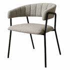 Cadeira Com Braços Maraú Psg Móveis Estofada Bouclé Cinza Esc