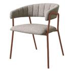 Cadeira Com Braços Maraú Psg Móveis Estofada Bouclé Cinza Esc