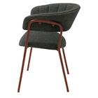 Cadeira Com Braços Maraú Psg Móveis Estofada Bouclé Grafite C