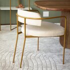 Cadeira Com Encosto E Assento Estofados Dina Yescasa Dourado/