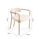 Cadeira Com Encosto E Assento Estofados Dina Yescasa Dourado/