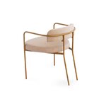 Cadeira Com Encosto E Assento Estofados Dina Yescasa Dourado/