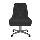 Cadeira Com Rodizio Paris Suede Preto - Dominic Decor