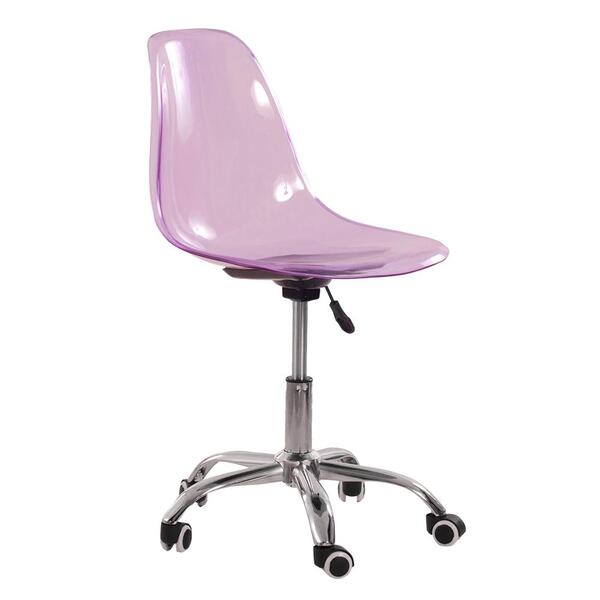 Cadeira Com Rodízios Eames Office - Escritório - Roxo Translú