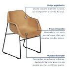 Cadeira Concha Base Em Açotubular Fixa Lodelô Preto/serragem