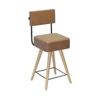 Cadeira Couro Sintético Barcelona Marrom/preto