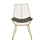 Cadeira Cozinha Bertoia Maciça Retrô Cor Dourado Fosco Assent