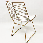 Cadeira Cozinha Maciça Bertoia Retrô Cor Dourado Fosco Assent