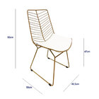 Cadeira Cozinha Maciça Bertoia Retrô Cor Dourado Fosco Assent