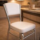 Cadeira Cozinha Reforço Cromada Assento Grosso Confortável En