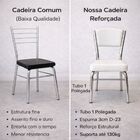 Cadeira Cozinha Reforço Cromada Assento Grosso Confortável En