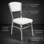 Cadeira Cozinha Reforço Cromada Assento Grosso Confortável En