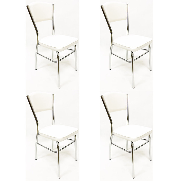 Cadeira Cozinha Reforço Cromada Assento Grosso Confortável En