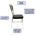 Cadeira Cozinha Reforço Cromada Assento Grosso Confortável En