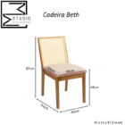 Cadeira Cozinha Sala Jantar Beth Madeira Com Encosto Em Tela