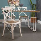 Cadeira Cross Em Madeira Branca Assento Em Rattan - Or Design