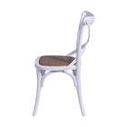 Cadeira Cross Em Madeira Branca Assento Em Rattan - Or Design