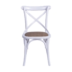 Cadeira Cross Em Madeira Branca Assento Em Rattan - Or Design