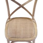 Cadeira Cross Em Madeira Clara Assento Em Rattan - Or Design