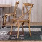 Cadeira Cross Em Madeira Clara Assento Em Rattan - Or Design