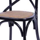 Cadeira Cross Em Madeira Preta Assento Em Rattan - Or Design
