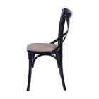 Cadeira Cross Em Madeira Preta Assento Em Rattan - Or Design