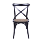 Cadeira Cross Em Madeira Preta Assento Em Rattan - Or Design