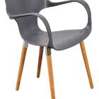 Cadeira Daniela Base Madeira - Cinza