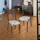 Cadeira De Aço 2 Unidades Bronze E Bege Geométrico Hupi Shop