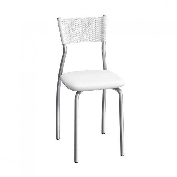 Cadeira De Aço Gênova C122 Cromado/branco