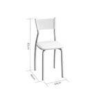 Cadeira De Aço Gênova C122 Cromado/branco