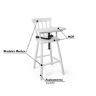 Cadeira De Alimentação Bebê Com Cinto Em Madeira - Branco