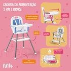 Cadeira De Alimentação Portátil Berry 3 Em 1 Rosa Multikids