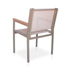 Cadeira De Alumínio Braços De Madeira Em Tela Sling - Cappucc