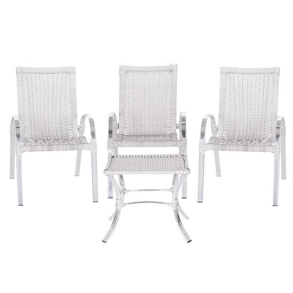 Cadeira De Aluminio Colombia 3 Unidades E Mesa Baixa Colombia