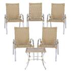 Cadeira De Aluminio Colombia 5 Unidades E Mesa Baixa Colombia