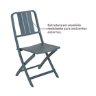 Cadeira de Alumínio Dobrável sem Braço Azul 58,5x44x87cm Idaho Naterial