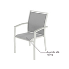 Cadeira de Alumínio Las Vegas 91x66cm Cinza Claro Naterial
