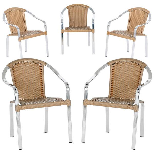 Cadeira De Aluminio Toquio 5 Unidades Para Area, Piscina , Fi