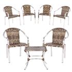 Cadeira De Aluminio Toquio 6 Unidades E Mesa Baixa Colombia P