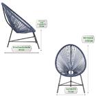 Cadeira De Área Acapulco Bahamas Azul Marinho Corda Sintetica