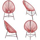 Cadeira De Área Acapulco Bahamas Vermelho Corda Sintetica ( 1