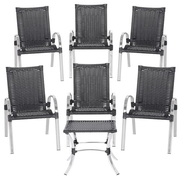 Cadeira De Área Colombia 6 Unidades E Mesa Baixa Colombia Par