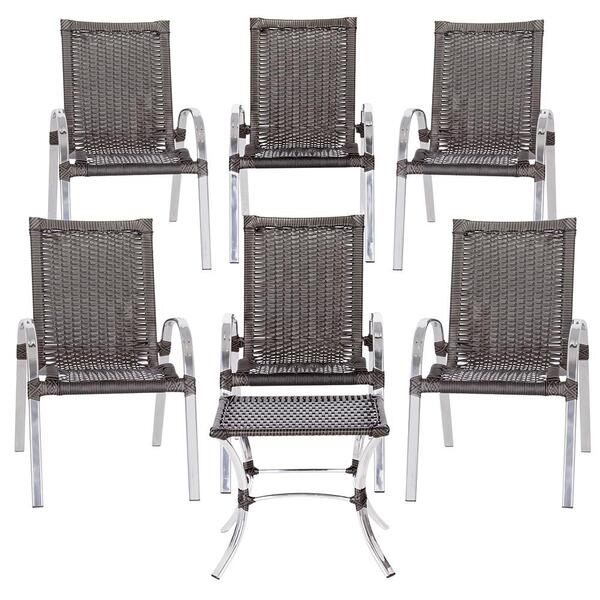 Cadeira De Área Colombia 6 Unidades E Mesa Baixa Colombia Par