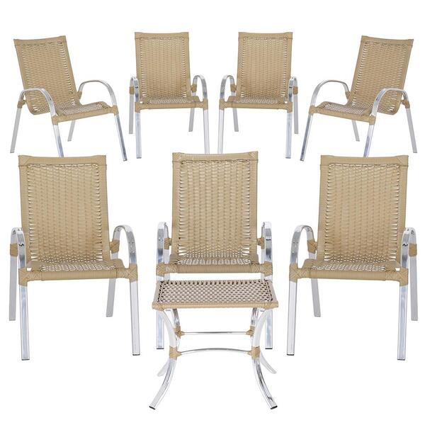 Cadeira De Área Colombia 7 Unidades E Mesa Baixa Colombia Par