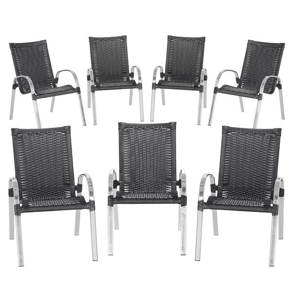 Cadeira De Área Colombia 7 Unidades Para Piscina Em Aluminio