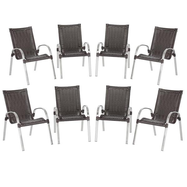 Cadeira De Área Colombia 8 Unidades Para Piscina Em Aluminio