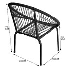 Cadeira De Área Eclipse Tramado Em Fibra Sintética E Aço